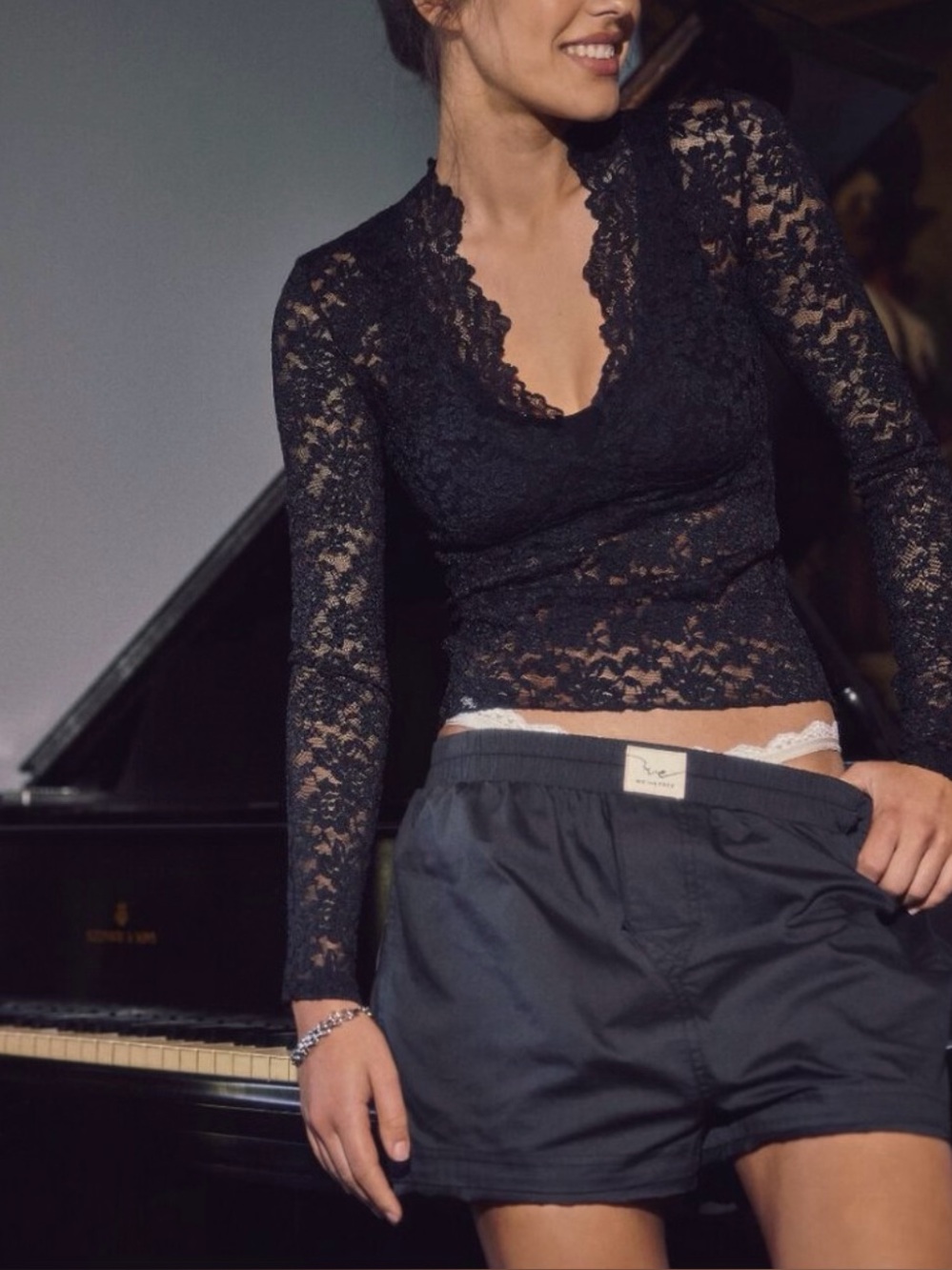 Free People We The Free Black Boxer Shorts Worn 1x